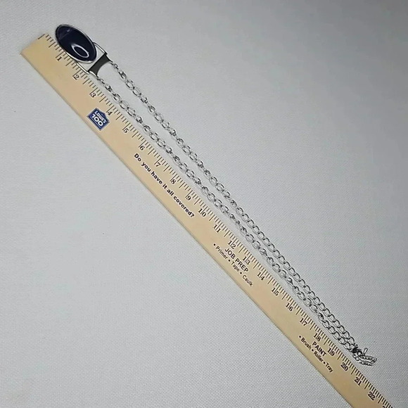 Lia Sophia Silver Chain Deep Purple Long Pendant Necklace - Picture 11 of 12